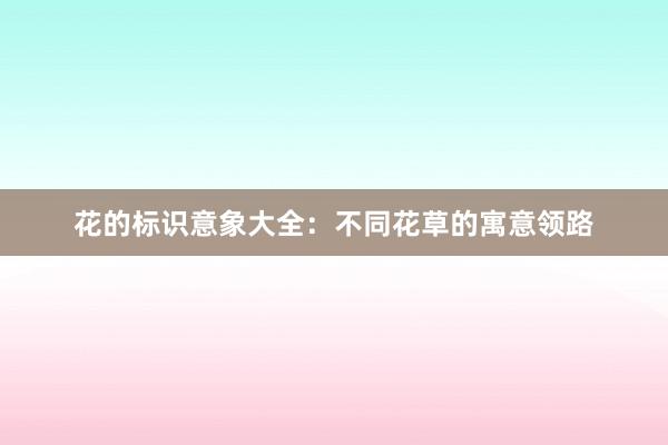 花的标识意象大全：不同花草的寓意领路